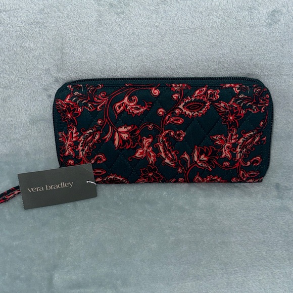 Vera Bradley Quilted Floral Wallet - Green and Red - Picture 14 of 14
